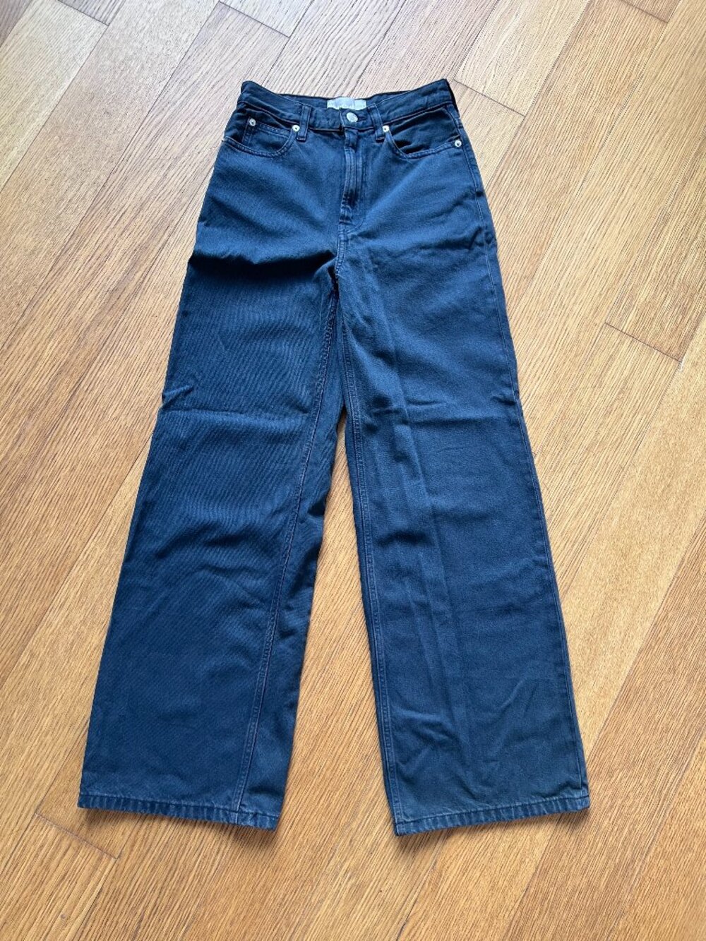 Everlane The Baggy Jean Black Charcoal Wide-Leg Jeans Size 23